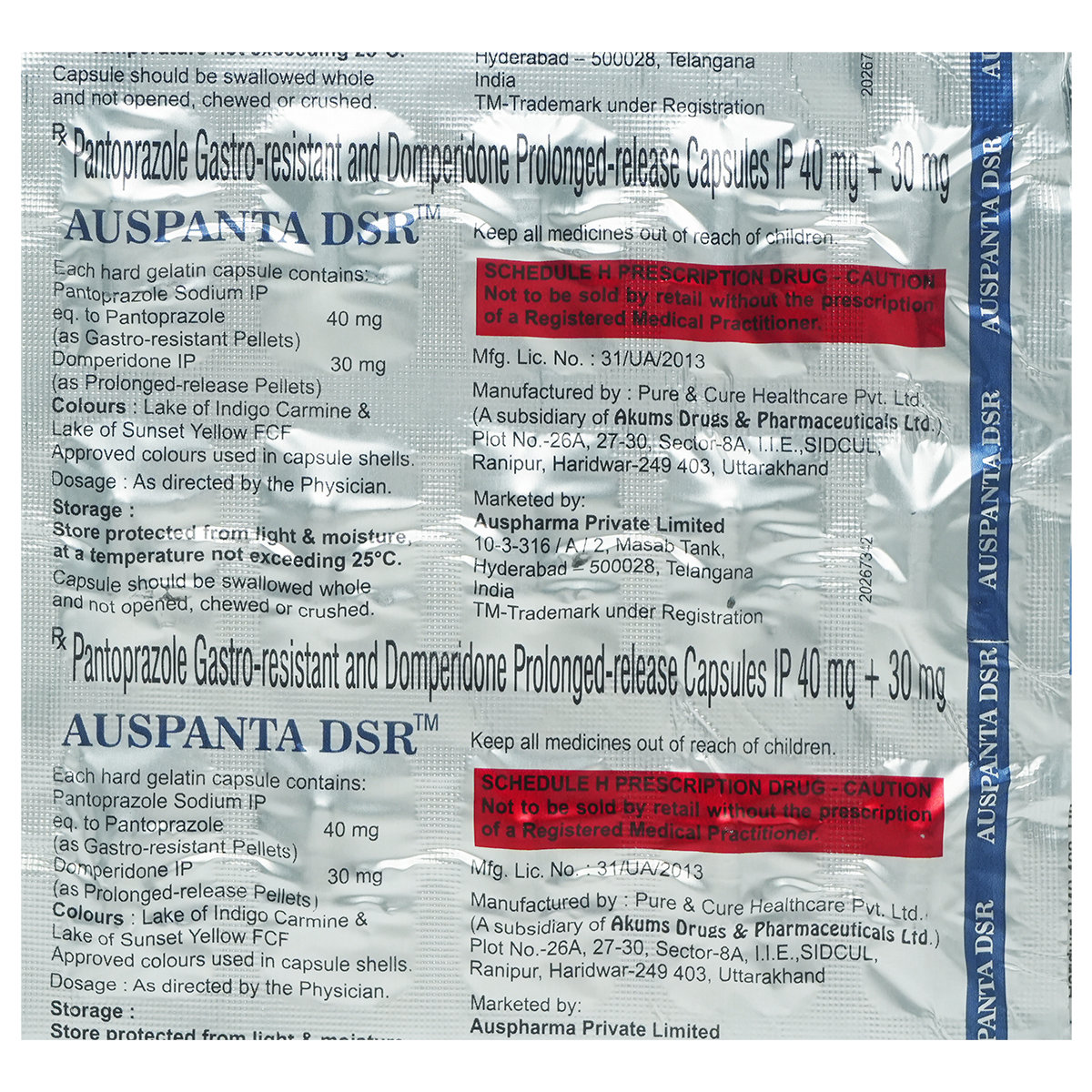 Auspanta DSR Capsule 15's, Pack of 15 Auspanta DSR Capsule 15's, Pack of 15