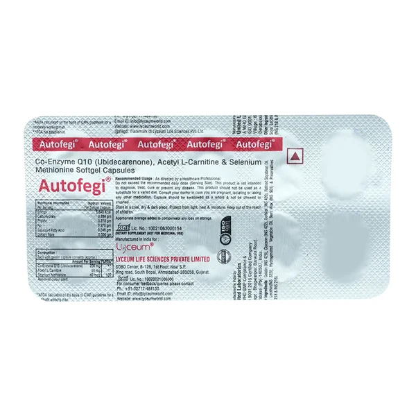 Autofegi Soft Gelatin Capsule 10's, Pack of 10