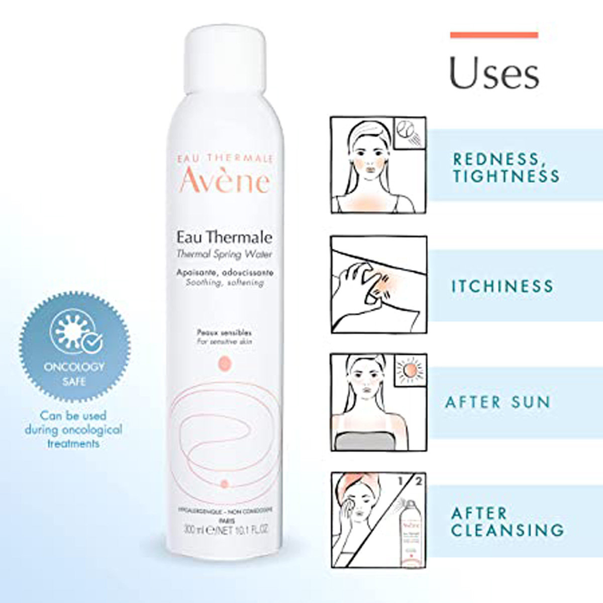 Avene Thermal Spring Water 300 ml | Soothing & Softening | For Sensitive Skin, Pack of 1 Avene Thermal Spring Water 300 ml | Soothing & Softening | For Sensitive Skin, Pack of 1
