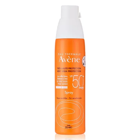 Avene Very High Protection Spray 200 ml With SPF 50+ | UVA, UVB Protection | Water Resistant | No White Streaks | For Sensitive Skin