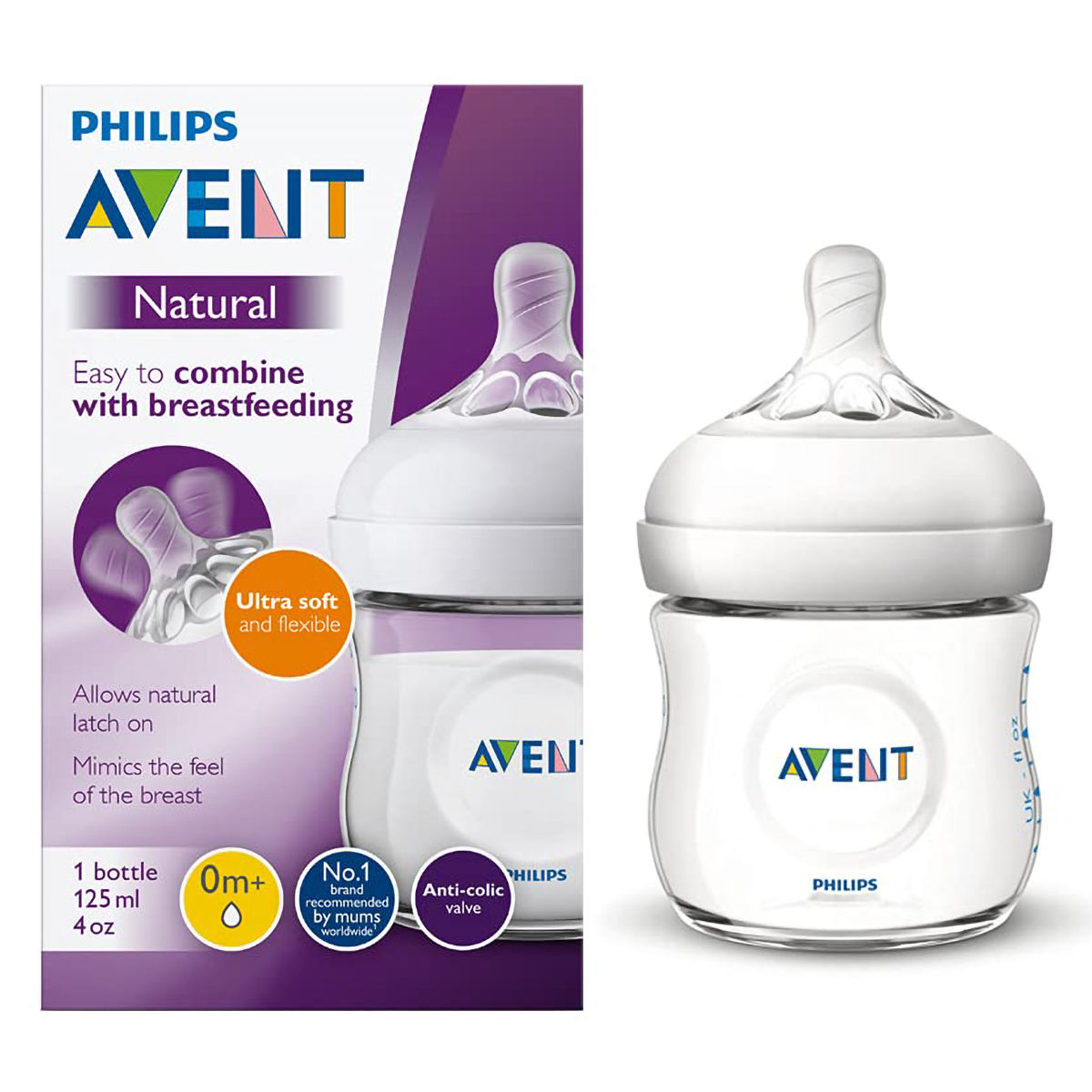 Buy Philips Avent Natural Feeding Bottle, 125 ml Online