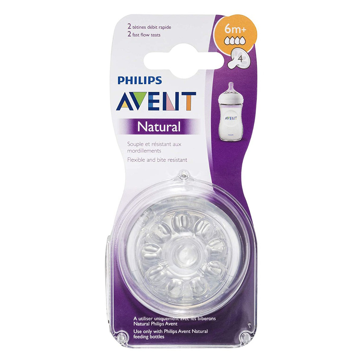 Philips Avent Natural Nipple for 6 Months+, 2 Count, Pack of 1 Philips Avent Natural Nipple for 6 Months+, 2 Count, Pack of 1