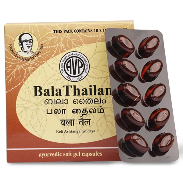 AVP Bala Thailam, 100 Softgel Capsules