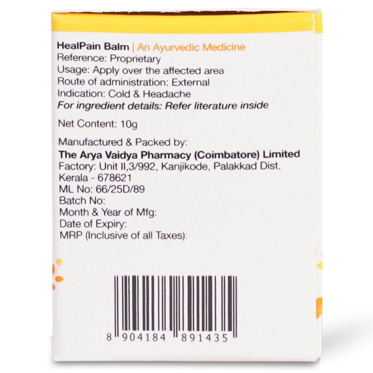 AVP Heal Pain Balm, 10 gm, Pack of 1 AVP Heal Pain Balm, 10 gm, Pack of 1