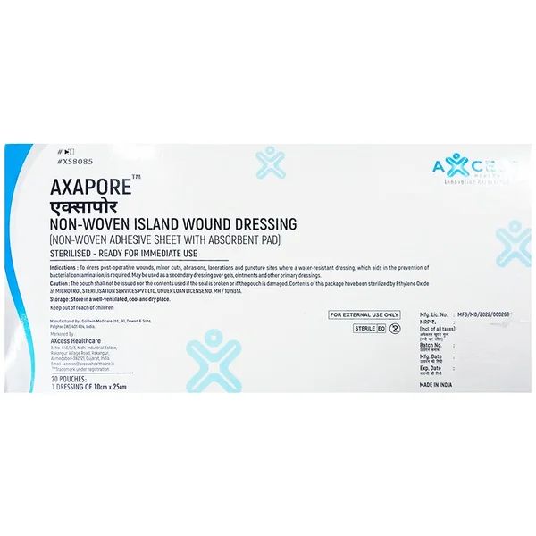 Axapore Non-Woven Wound Dressing 10x25cm XS8085,