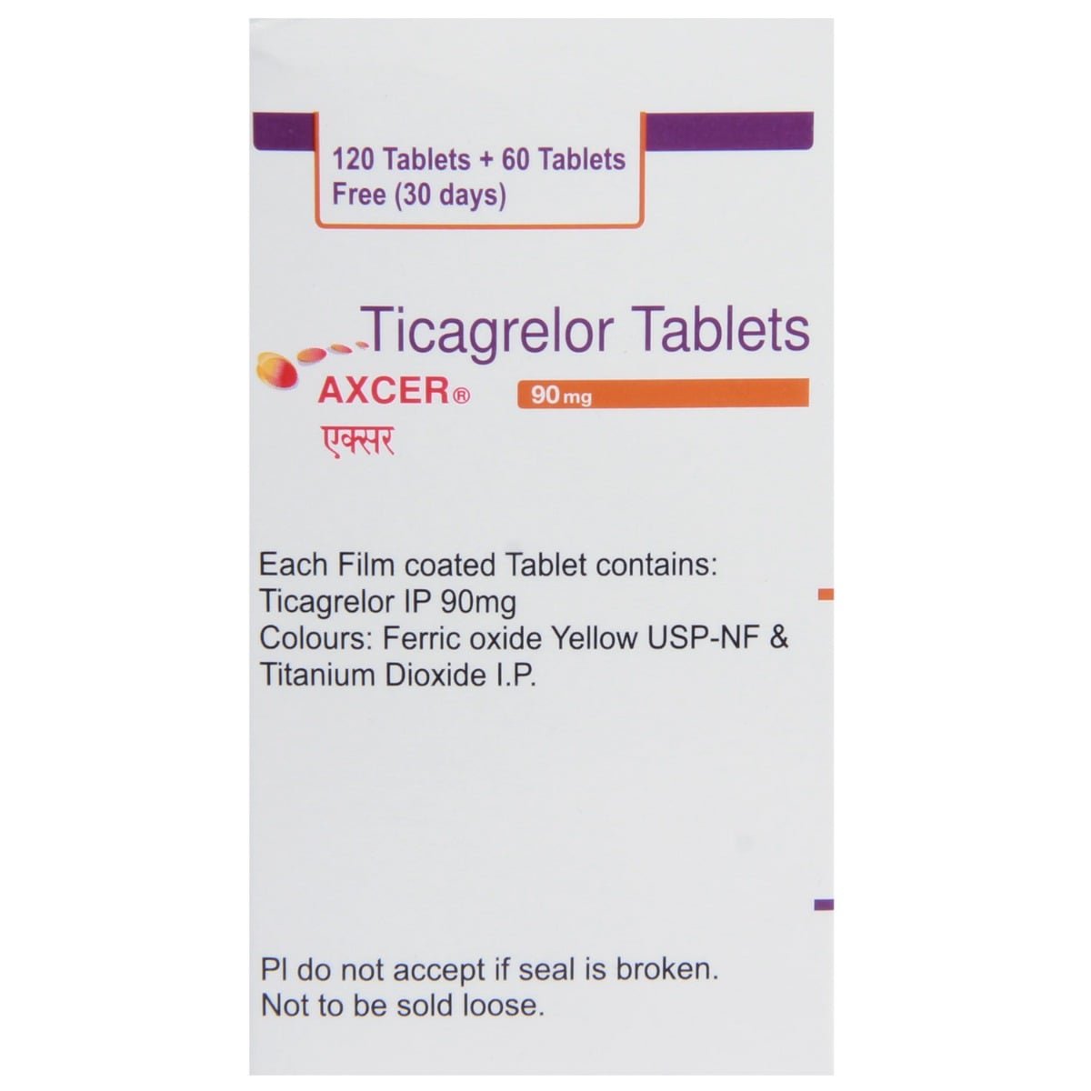 Axcer 90 mg Tablet 180's, Pack of 1 TABLET Axcer 90 mg Tablet 180's, Pack of 1 TABLET