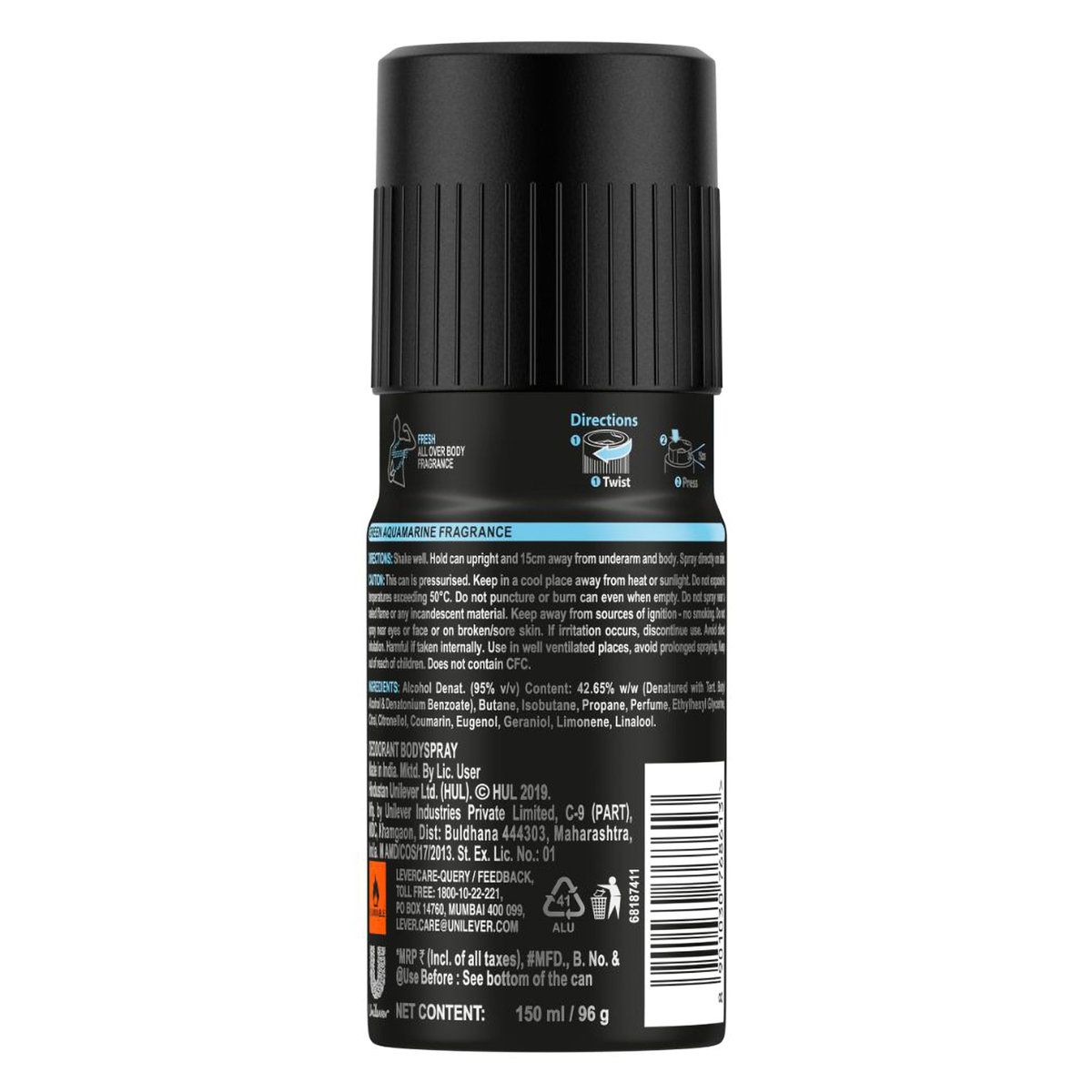 Axe Recharge Ocean Breeze Long Lasting Deodorant for Men, 150 ml, Pack of 1 Axe Recharge Ocean Breeze Long Lasting Deodorant for Men, 150 ml, Pack of 1
