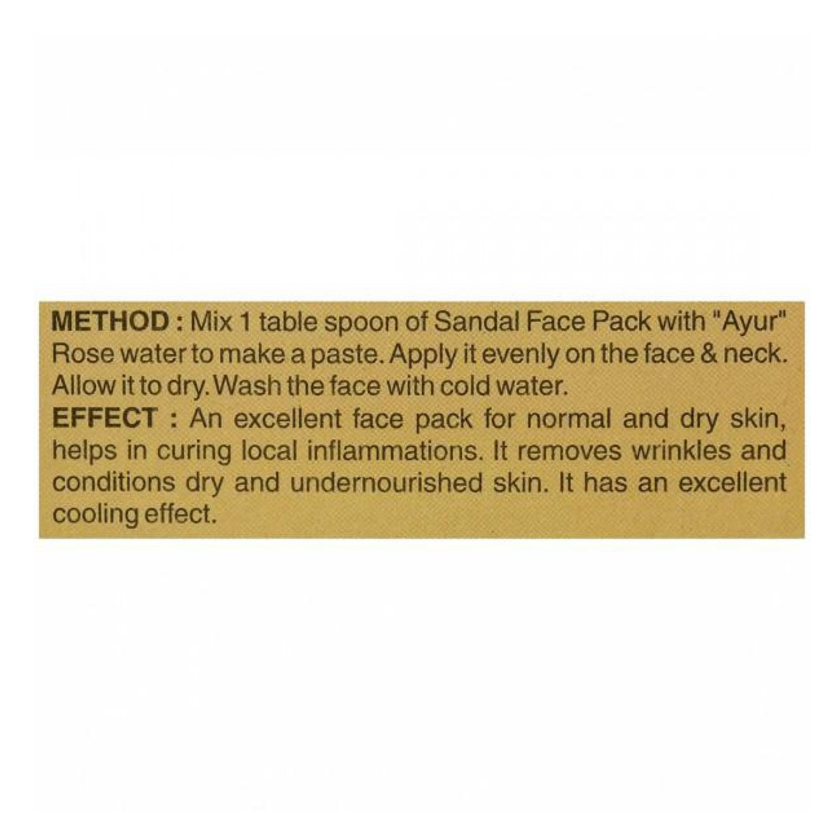 Ayur Sandal Face Pack 100 gm | Nourishes Dry Skin With Cooling Effect | For Normal To Dry Skin, Pack of 1 Ayur Sandal Face Pack 100 gm | Nourishes Dry Skin With Cooling Effect | For Normal To Dry Skin, Pack of 1