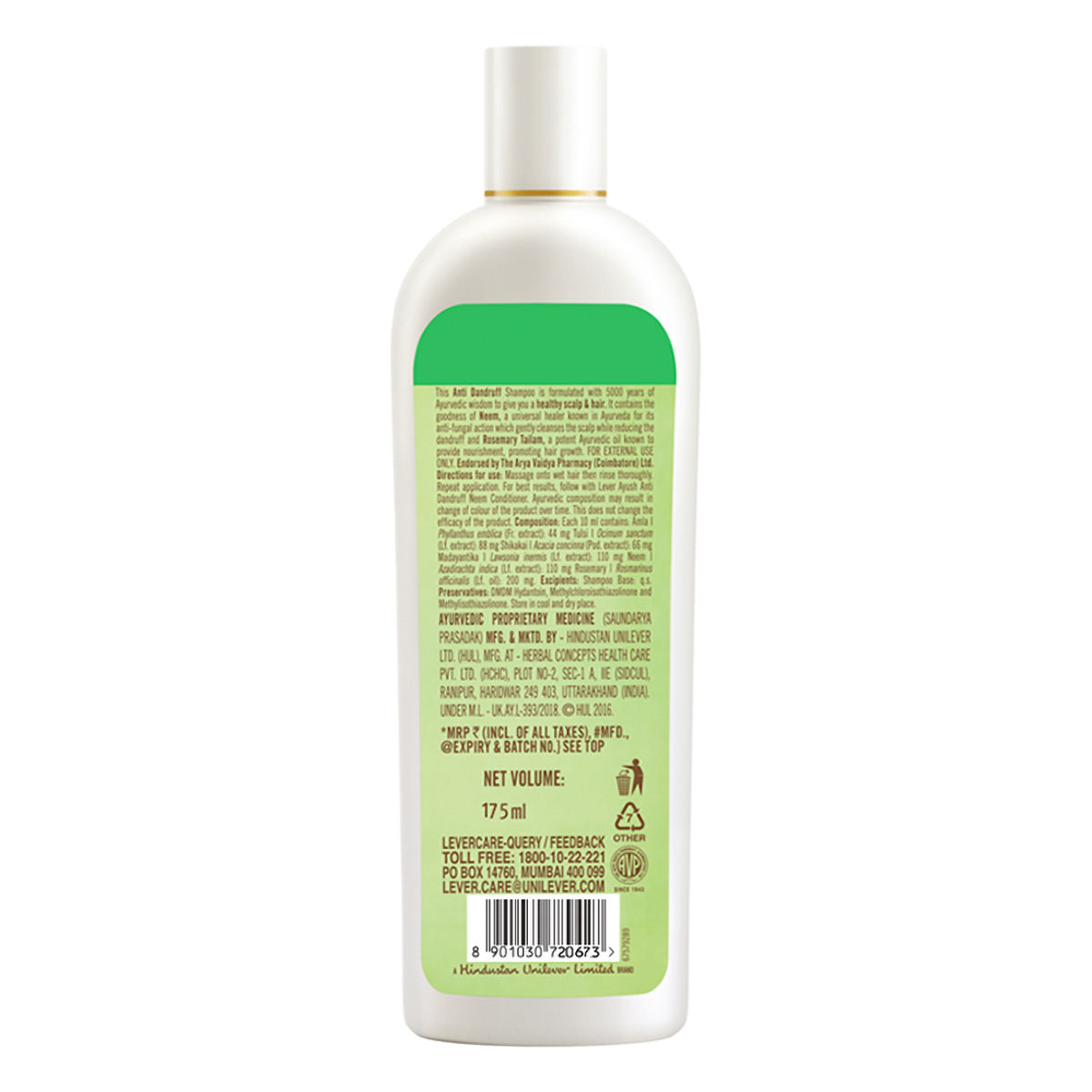 Lever Ayush Anti Dandruff Neem Shampoo, 175 ml Price, Uses, Side ...