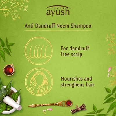 Lever Ayush Anti Dandruff Neem Shampoo, 175 ml, Pack of 1