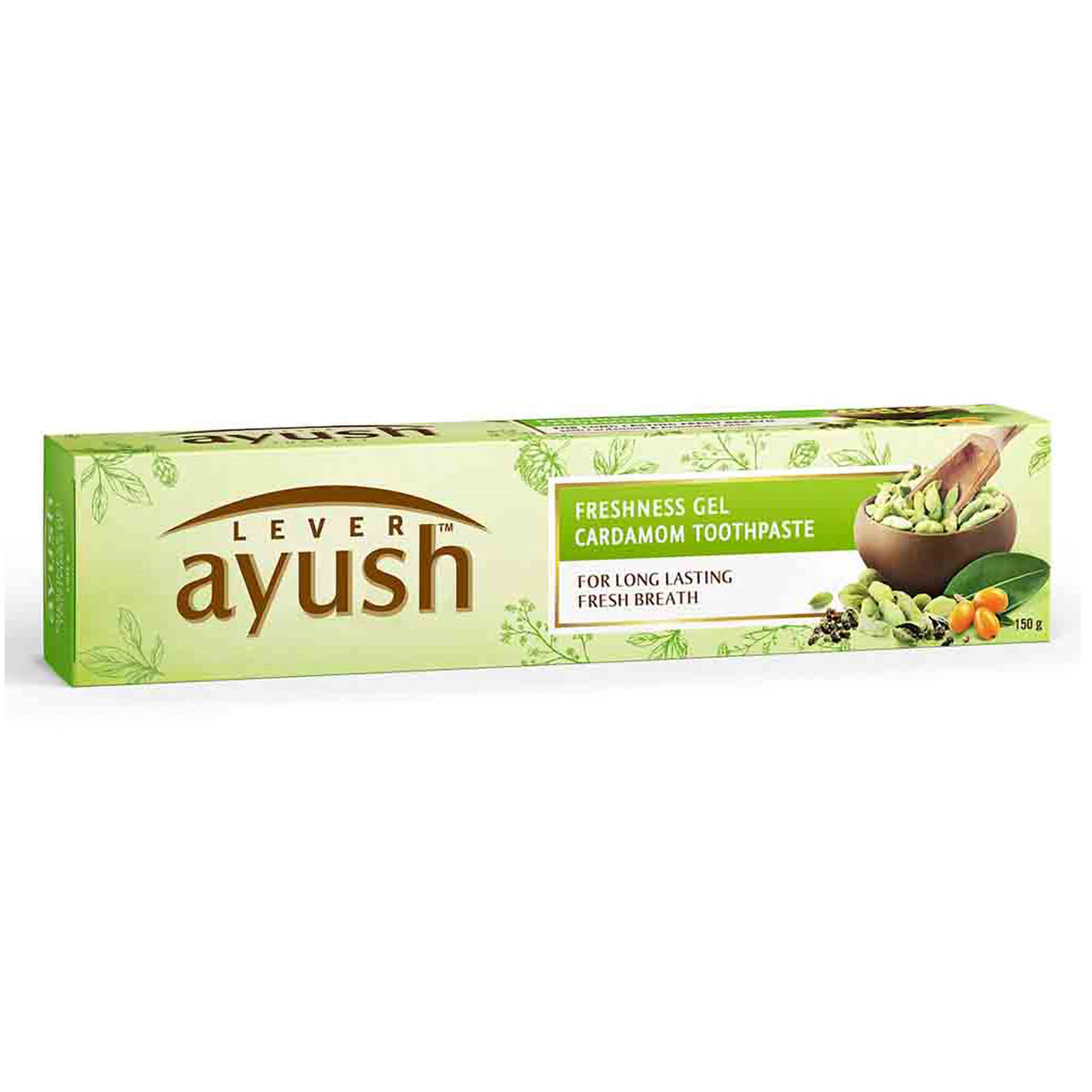 Lever Ayush Freshness Gel Cardamom Toothpaste, 150 gm, Pack of 1 Lever Ayush Freshness Gel Cardamom Toothpaste, 150 gm, Pack of 1