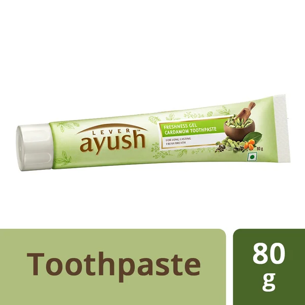 Lever Ayush Freshness Gel Cardamom Toothpaste, 80 gm, Pack of 1