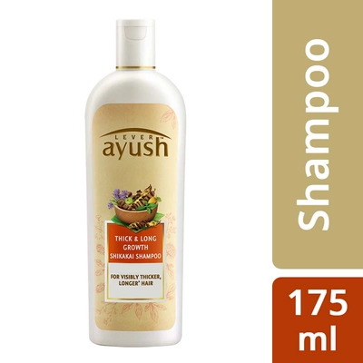 Lever Ayush Thick &amp; Long Growth Shikakai Shampoo, 175 ml, Pack of 1