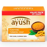 Lever Ayush Purifying Turmeric Soap, 400 gm (4 x 100 gm), Pack of 1
