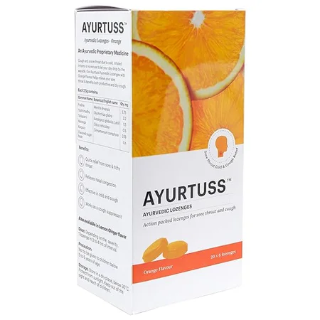 Amore Ayurtuss Ayurvedic Orange Flavour Lozenges, 6 count