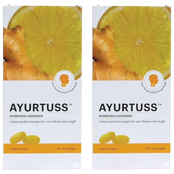 Amore Ayurtuss Ayurvedic Lemon Ginger Flavour Lozenges, 6 count