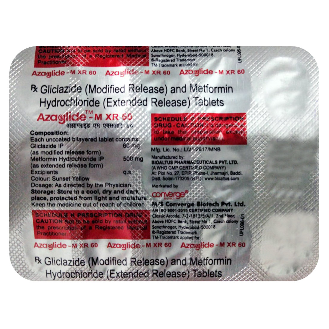 Azaglide-M XR 60 Tablet 15's, Pack of 15 TABLETS Azaglide-M XR 60 Tablet 15's, Pack of 15 TABLETS