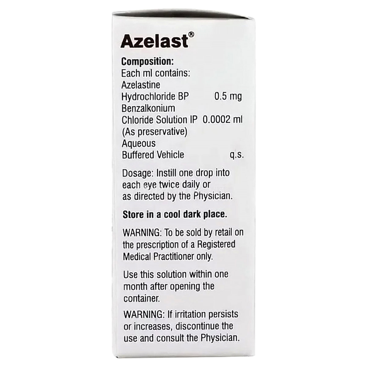 Azelast Eye Drops 5 ml, Pack of 1 India Azelast Eye Drops 5 ml, Pack of 1 India