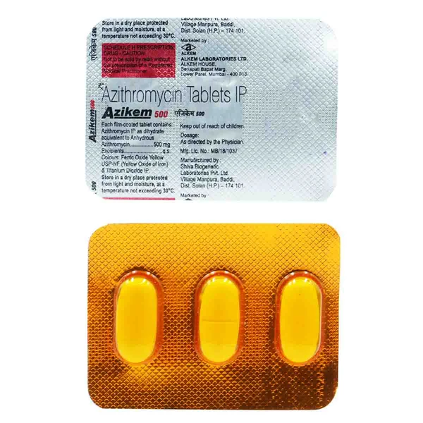 Azikem 500 mg Tablet 3's