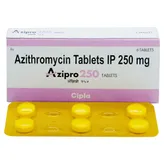 Azipro 250 Tablet 6's, Pack of 6 TabletS