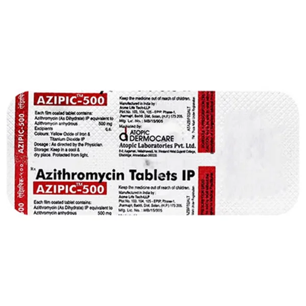 Azipic 500 mg Tablet 3's