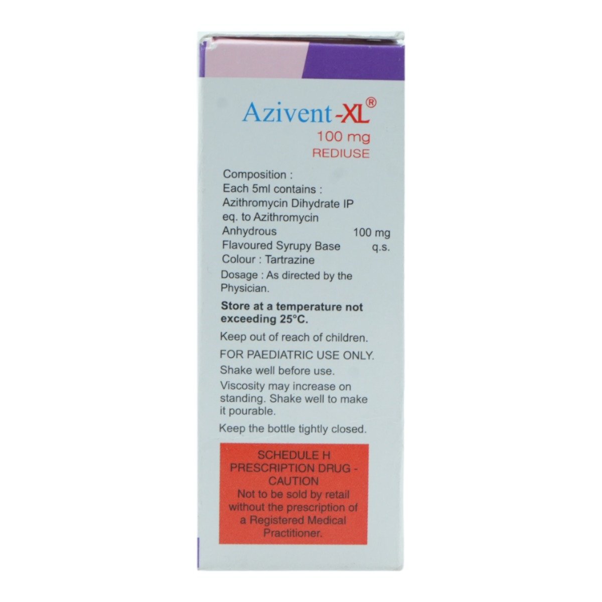 Azivent-XL 100 mg Rediuse Oral Suspension 30 ml, Pack of 1 Suspension Azivent-XL 100 mg Rediuse Oral Suspension 30 ml, Pack of 1 Suspension