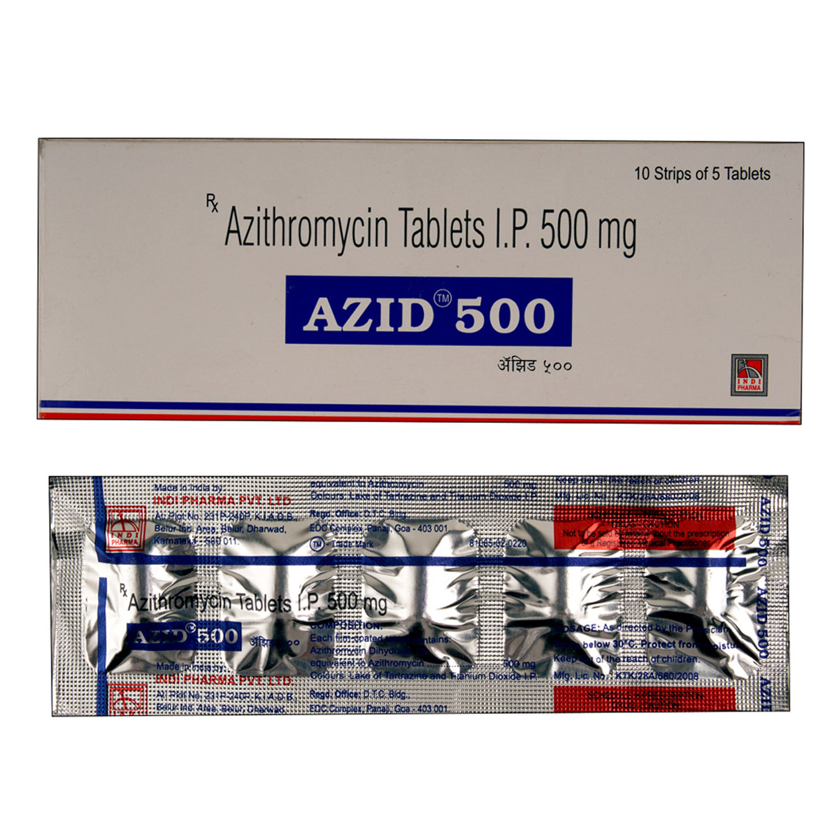 Azid 500 Tablet 5's, Pack of 5 TABLETS Azid 500 Tablet 5's, Pack of 5 TABLETS