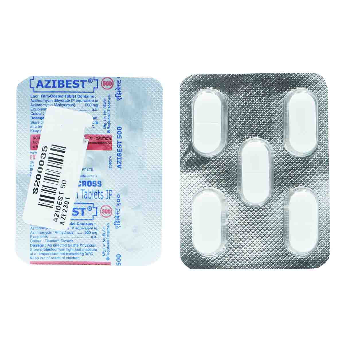 Azibest 500 mg Tablet 5's, Pack of 5 TabletS Azibest 500 mg Tablet 5's, Pack of 5 TabletS