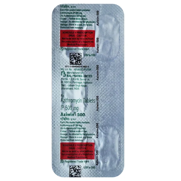 Aziwin 500 mg Tablet 5's