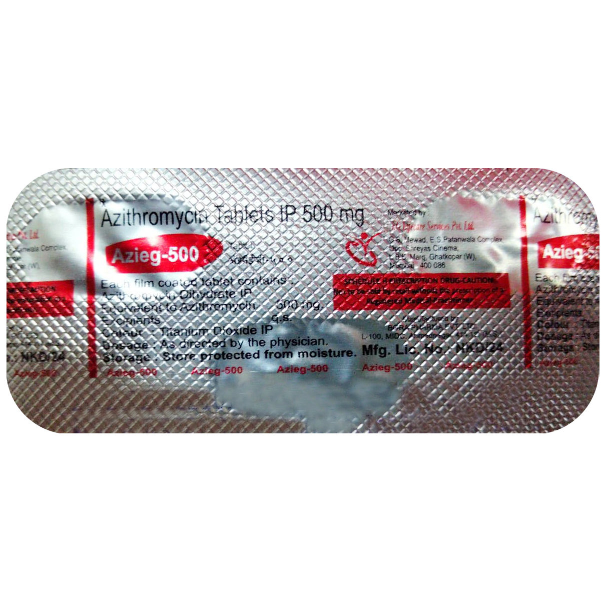 Azieg-500 Tablet 3's, Pack of 3 TABLETS Azieg-500 Tablet 3's, Pack of 3 TABLETS