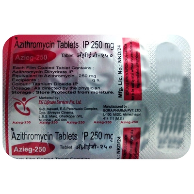 Azieg-250 Tablet 10's, Pack of 10 TABLETS