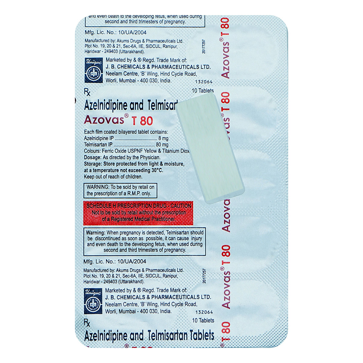 Azovas T 80 Tablet 10's, Pack of 10 TabletS Azovas T 80 Tablet 10's, Pack of 10 TabletS