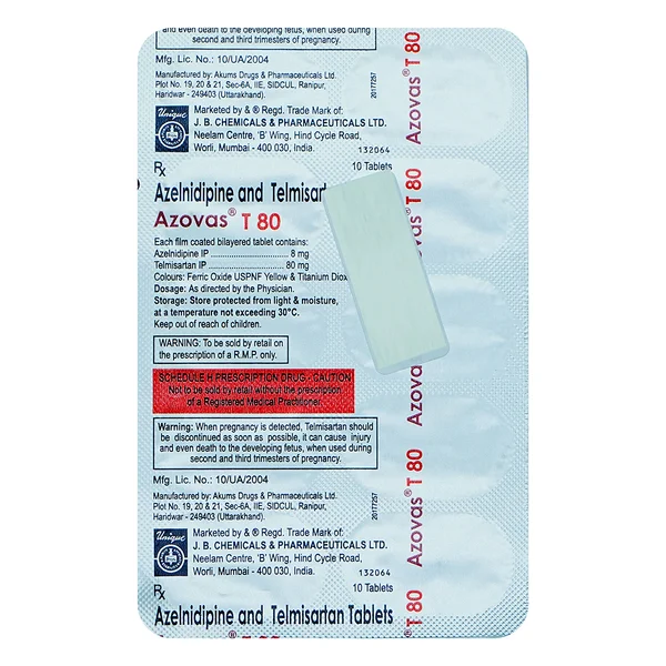 Azovas T 80 Tablet 10's, Pack of 10 TabletS