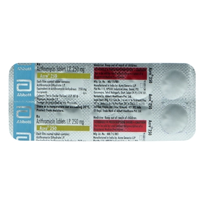 Azro 250 mg Tablet 10's, Pack of 10 TabletS