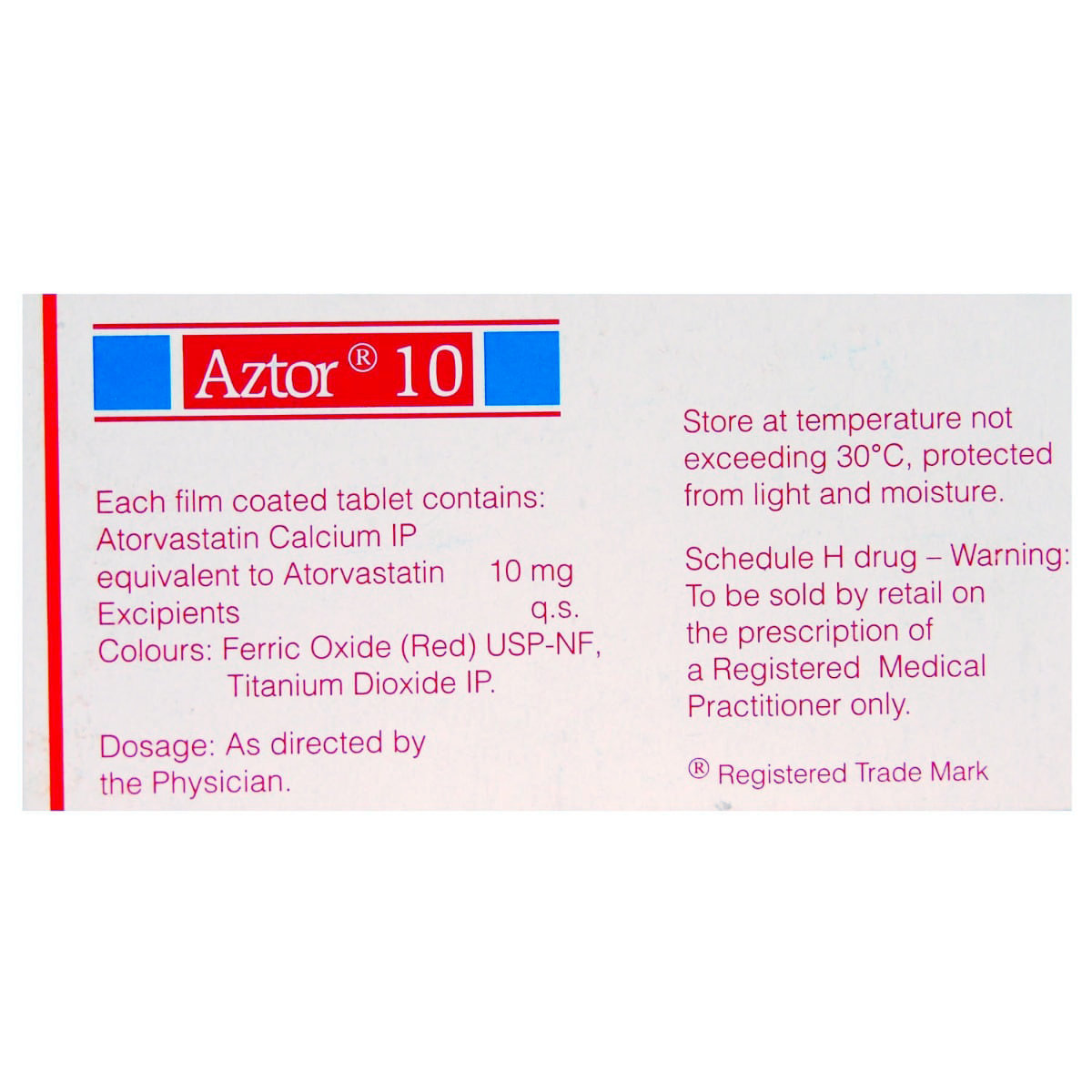 Aztor 10 Tablet 15's, Pack of 15 TABLETS Aztor 10 Tablet 15's, Pack of 15 TABLETS