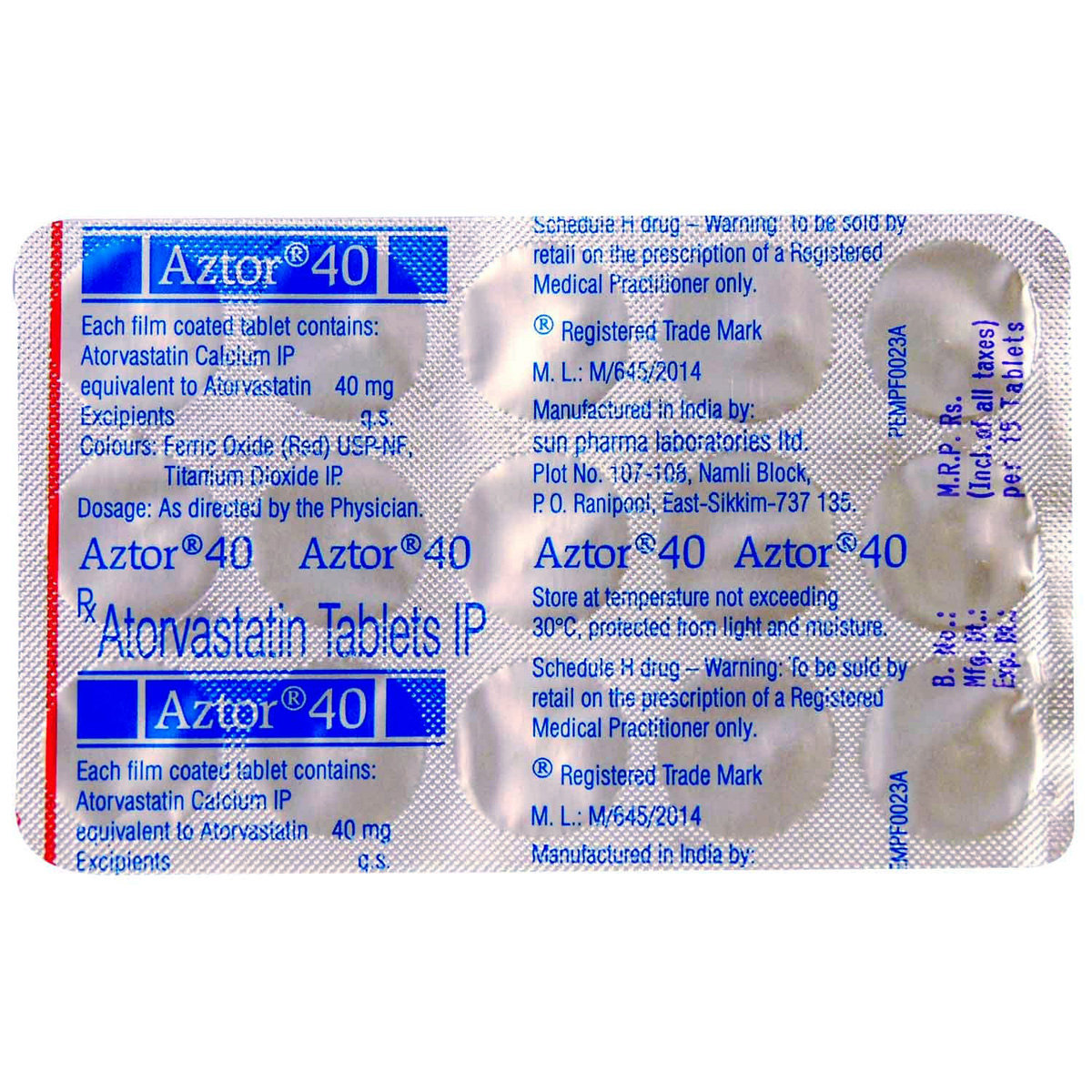 Aztor 40 Tablet 15's, Pack of 15 TABLETS Aztor 40 Tablet 15's, Pack of 15 TABLETS
