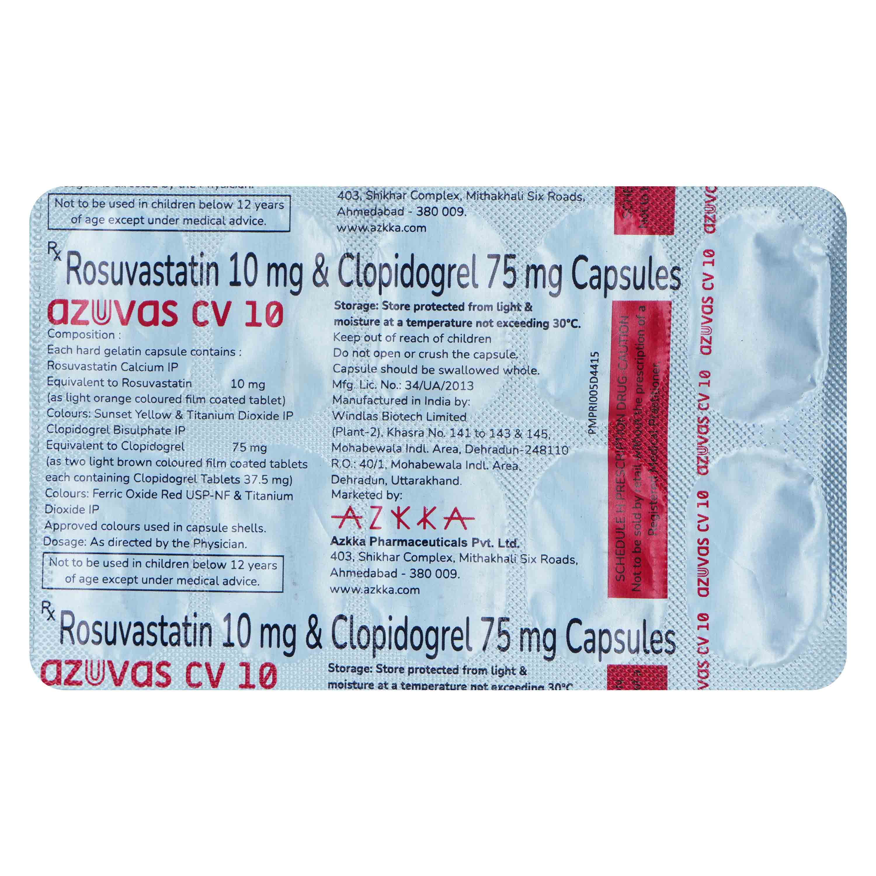 Azuvas CV 10 Capsule 10's, Pack of 10 CAPSULES Azuvas CV 10 Capsule 10's, Pack of 10 CAPSULES