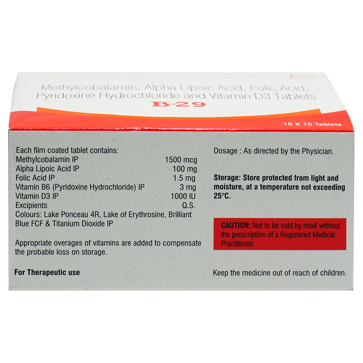 B-29 Tablet 15's, Pack of 15 B-29 Tablet 15's, Pack of 15