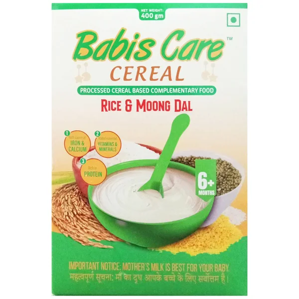 Babis Care Rice &amp; Moong Dal Cereal 6 Months+ Powder, 400 gm Refill Pack, Pack of 1