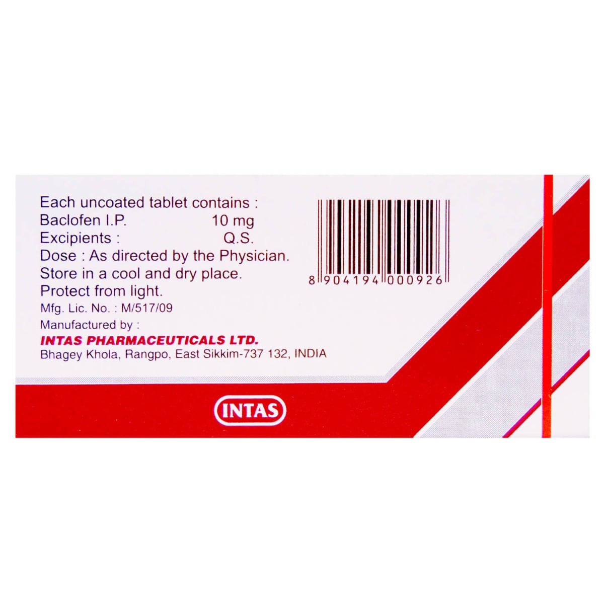 Baclof-10 Tablet 10's, Pack of 10 TABLETS Baclof-10 Tablet 10's, Pack of 10 TABLETS