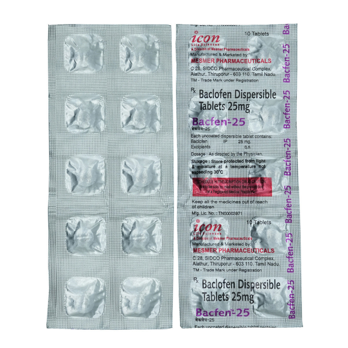 Bacfen-25 Tablet 10's, Pack of 10 TABLETS Bacfen-25 Tablet 10's, Pack of 10 TABLETS