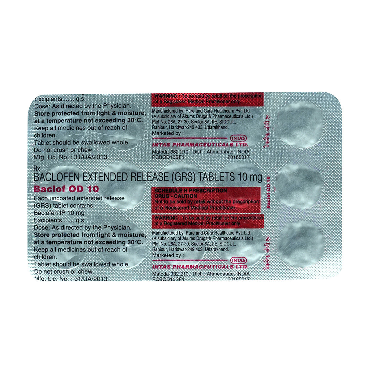 Baclof OD 10 Tablet 15's, Pack of 15 TABLETS Baclof OD 10 Tablet 15's, Pack of 15 TABLETS