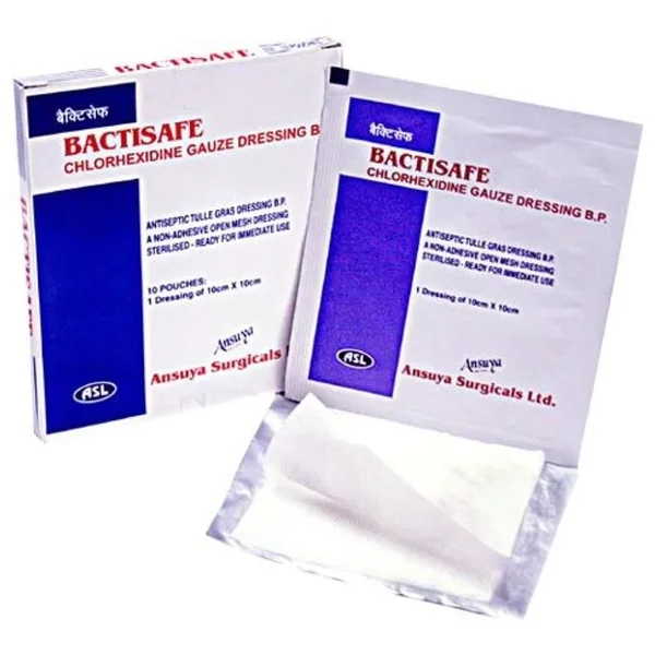 Ansuya Bactisafe Chlorhexidine Gauze Dres 10cm x 10cm, 10