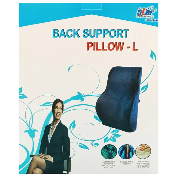 Star Back Support Pillow Memory Foam Medium Pil-122, Pack of 1