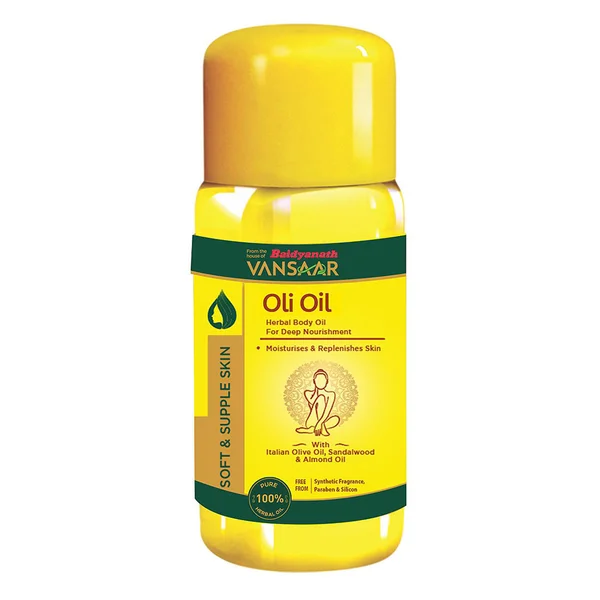 Baidyanath Oli Oil 500 ml | With Italian Olive Oil, Sandal &amp; Almonds | For Soft &amp; Glowing Skin | Moisturises &amp; Nourishes The Skin, Pack of 1