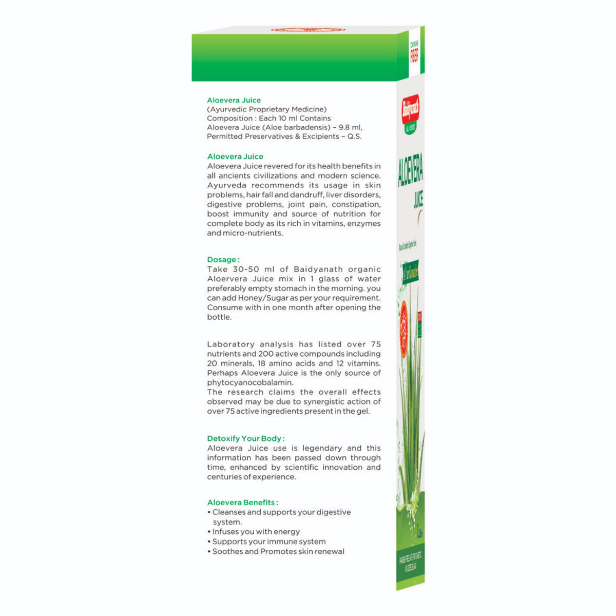 Baidyanath (Nagpur) Aloevera Juice, 1 litre, Pack of 1 Baidyanath (Nagpur) Aloevera Juice, 1 litre, Pack of 1