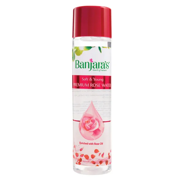 Banjaras Premium Rose Water 60 ml | Enriched With Rose Oil | Refreshes, Softens &amp; revitalizes Skin | For Soft &amp; Glowing Skin | For All Skin Type, Pack of 1