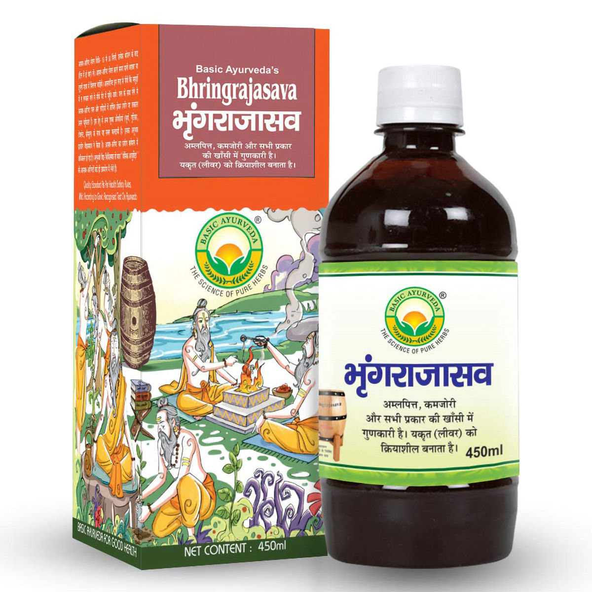 Buy Basic Ayurveda Bhringrajasava Syrup, 450 ml Online