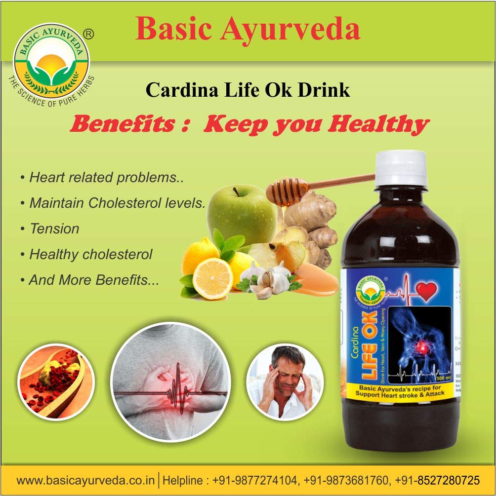 Basic Ayurveda Cardina Life Ok Drink, 500 ml, Pack of 1 Basic Ayurveda Cardina Life Ok Drink, 500 ml, Pack of 1