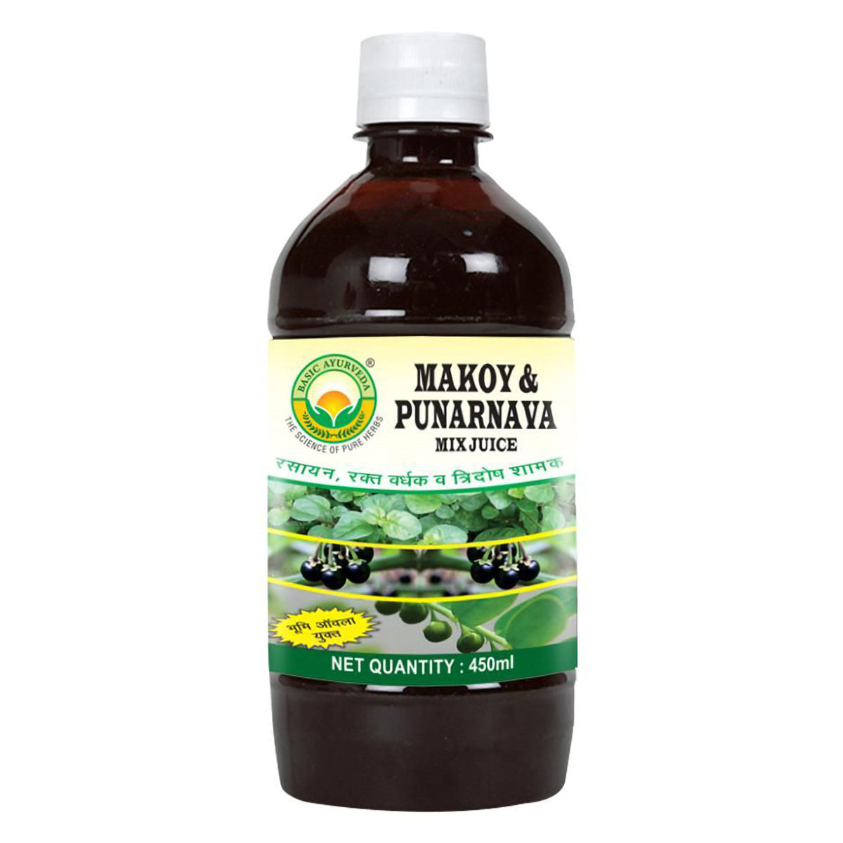 Buy Basic Ayurveda Makoy & Punarnava Mix Juice, 450 ml Online
